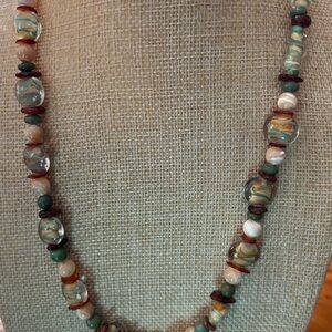 Artisan Beaded Necklace with Earthy Tones